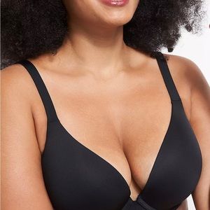 *NWT* Cacique Smooth Boost Plunge Bra - Black (38DDD)